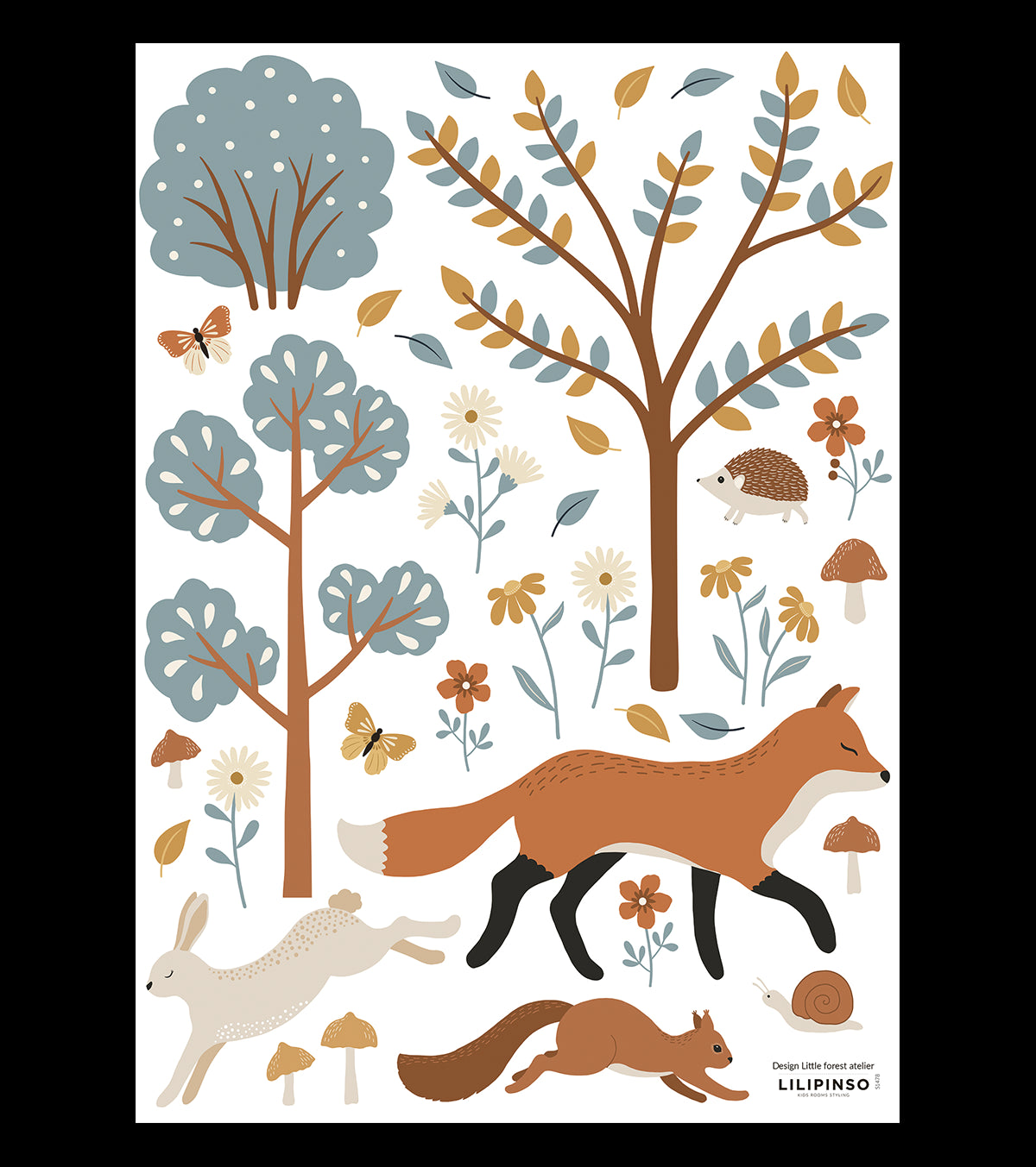 Stickers muraux forêt renard et animaux jöro Couleur multicolore