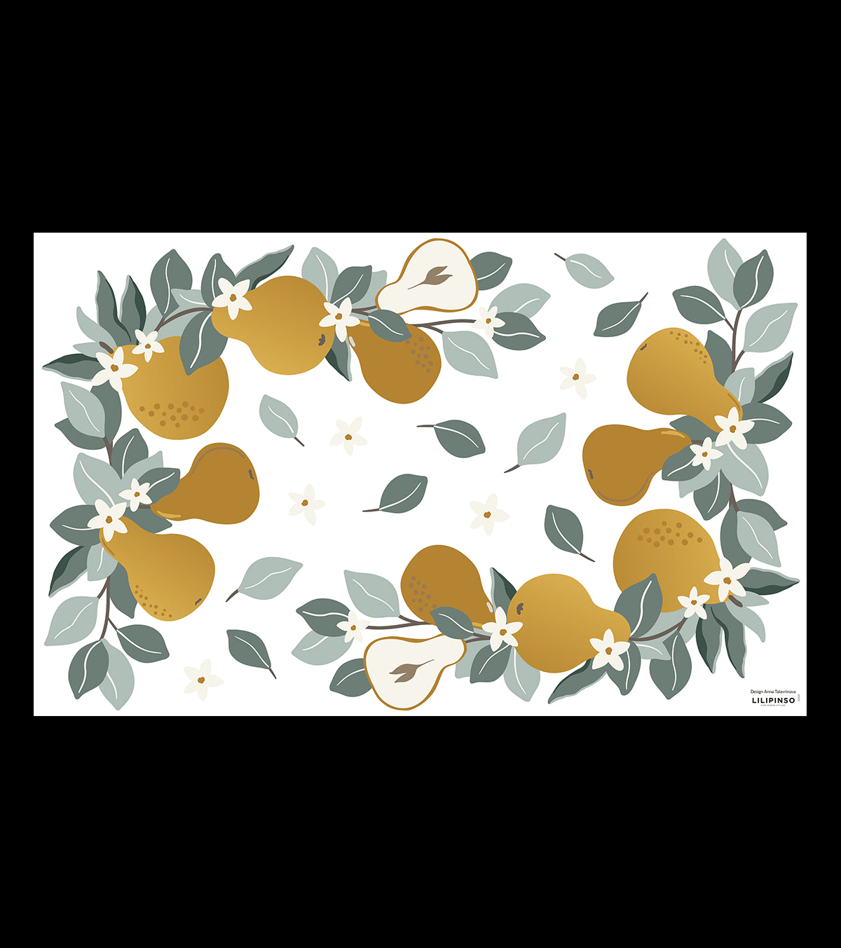 LOUISE - Stickers muraux - Poires et feuillages