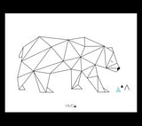 ORIGAMI - Affiche enfant - Ours (géométrique)