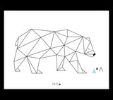ORIGAMI - Affiche enfant - Ours (géométrique)
