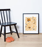 HIDE & SEEK - Affiche enfant - Tigre et feuilles