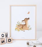 OH DEER - Affiche enfant - Faon vintage