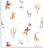 GENTLE FRIENDS - Papier peint enfant - Motif animaux et montgolfières