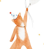 GENTLE FRIENDS - Lot de 4 affiches enfant - Lapin, ours, renard, montgolfières