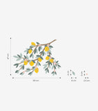LOUISE - Grand sticker - Branches et citrons