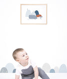 WILD ISLAND - Affiche enfant - Baleine et rochers