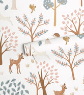 JÖRO - Papier peint enfant - Motif forêt (biche)