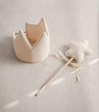 Déguisement - Couronne et baguette magique, écru