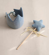 Déguisement - Couronne et baguette magique, bleu - Magicien