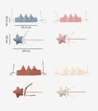 Déguisement - Couronne et baguette magique, terracotta