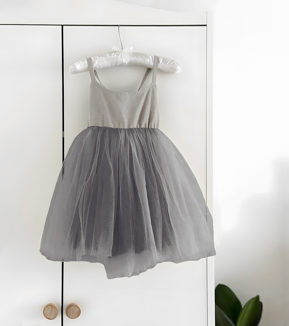 Robe tutu dos nu - gris