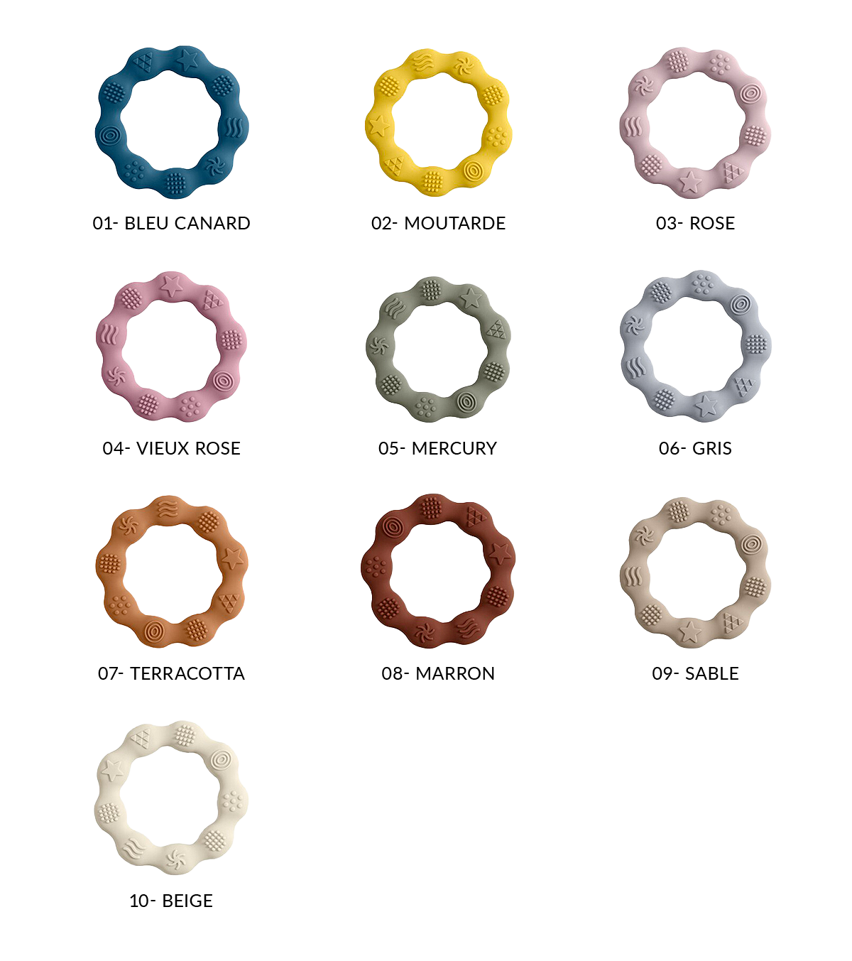 Anneau de dentition beige et lange rainbow