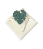 Anneau de dentition feuille verte et lange ivoire