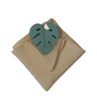 Anneau de dentition feuille verte et lange taupe