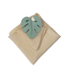 Anneau de dentition feuille aqua et lange sable