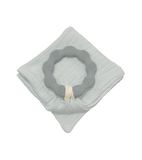 Anneau de dentition gris et son lange bleu gris