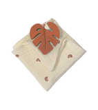 Anneau de dentition feuille terracotta et lange rainbow