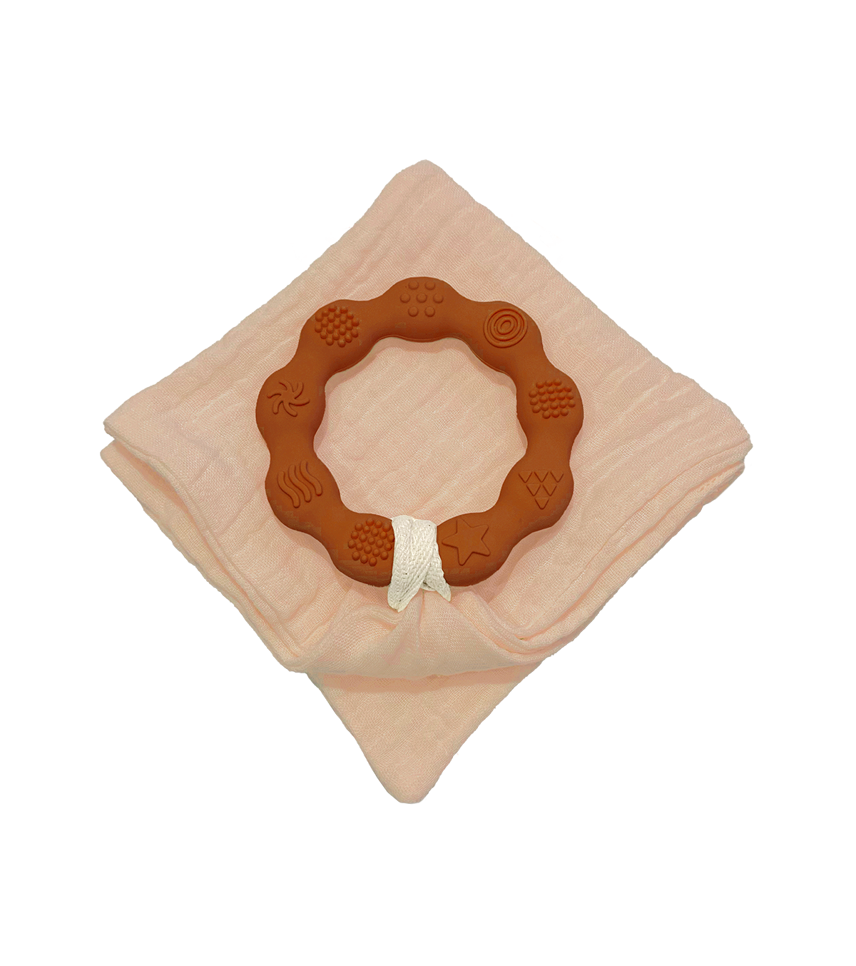 Anneau de dentition marron et lange vieux rose