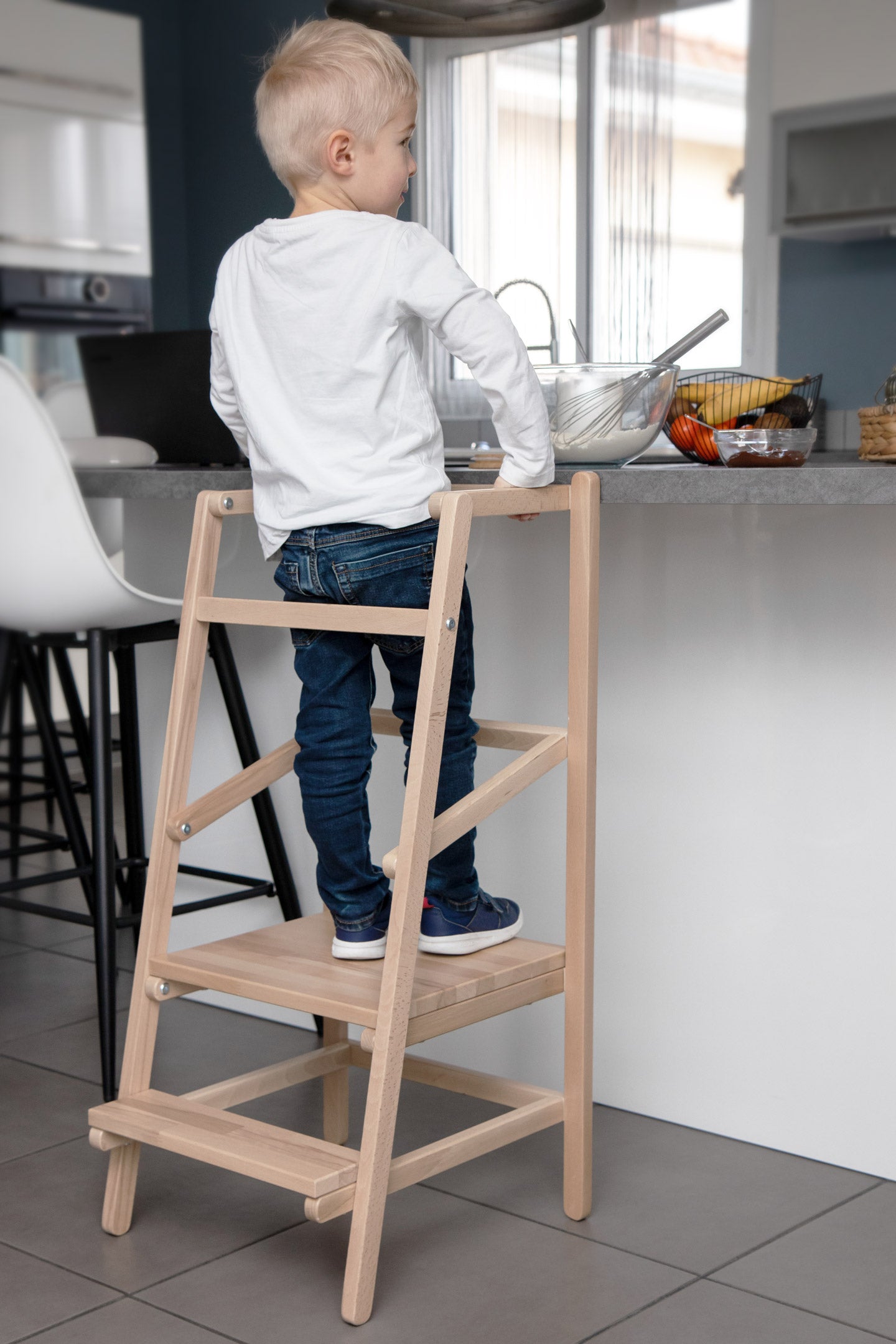 Tour d'observation/apprentissage enfant en bois hêtre brut