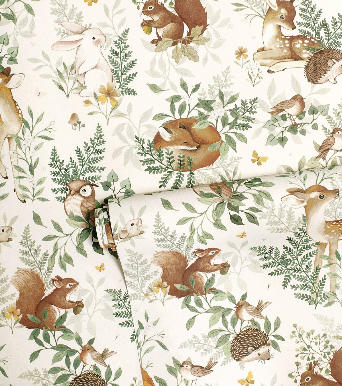 FOREST - Papier peint enfant - Motif animaux de la forêt (PRODUIT RECONDITIONNÉ)