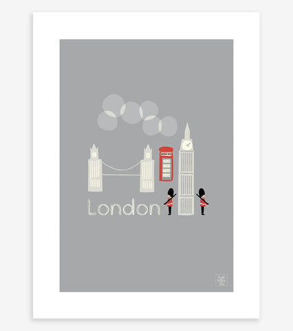LONDON - Affiche enfant - Monuments de Londres