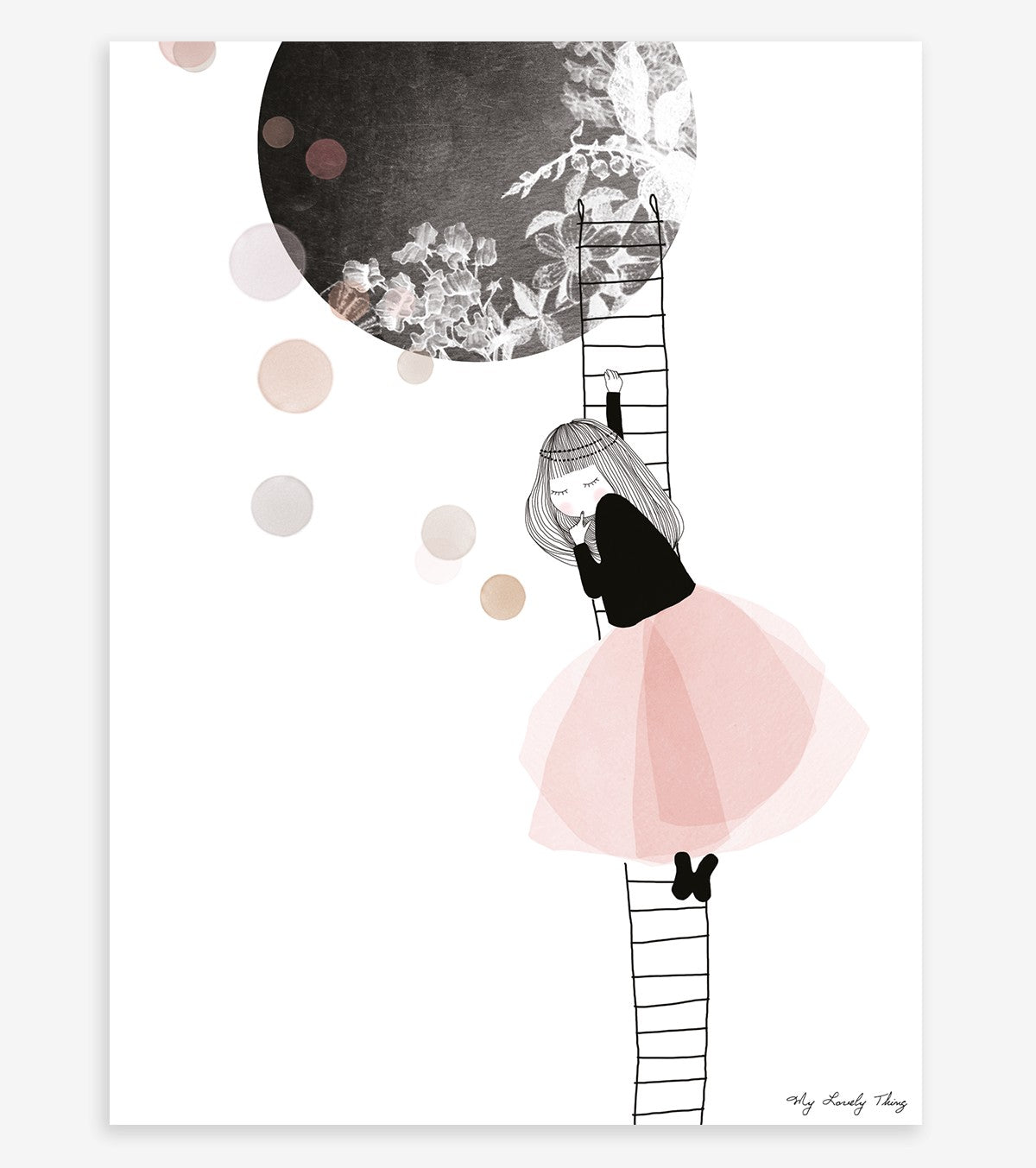 MUM OF LOVE - Affiche enfant - Danseuse et lune