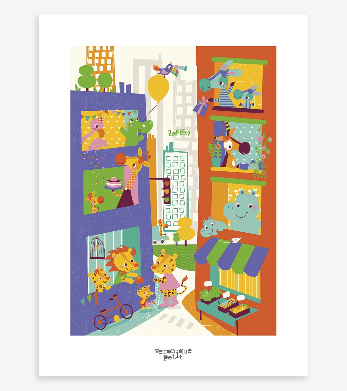 URBAN CITY - Affiche enfant - Animaux dans la ville