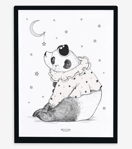 DREAMY - Affiche enfant - Panda rêveur