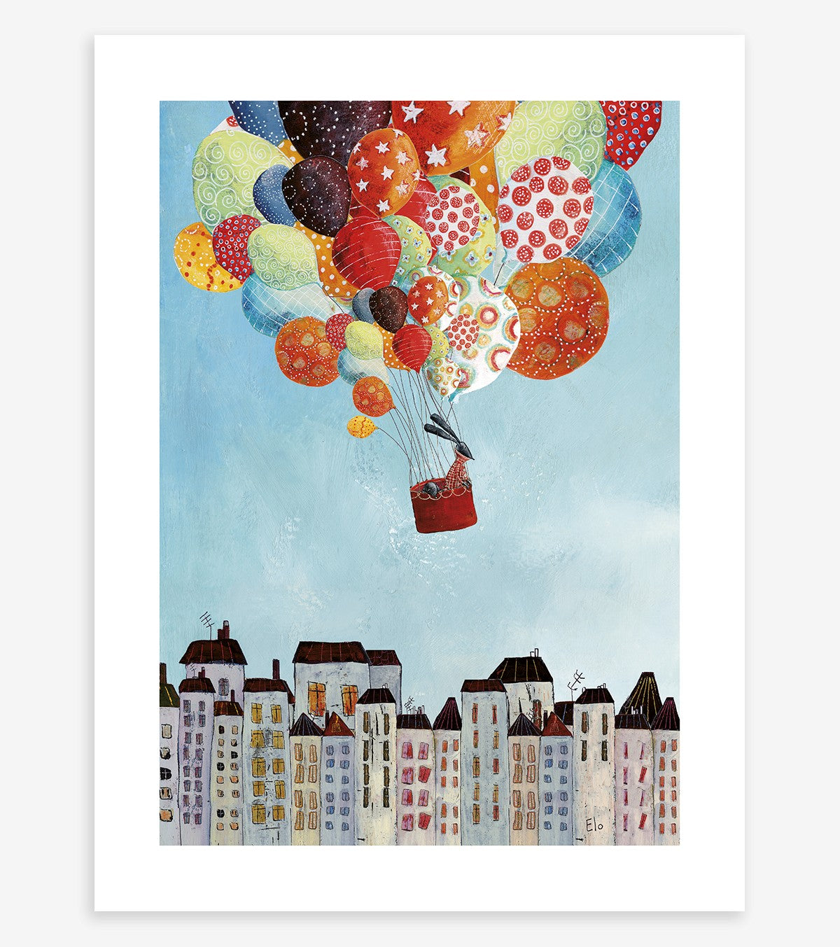 IN VOLO - Affiche enfant - Voyage en ballon