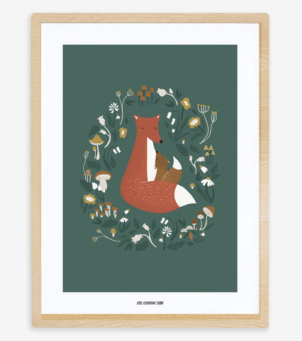 FOREST HAPPINESS - Affiche enfant - Famille renard