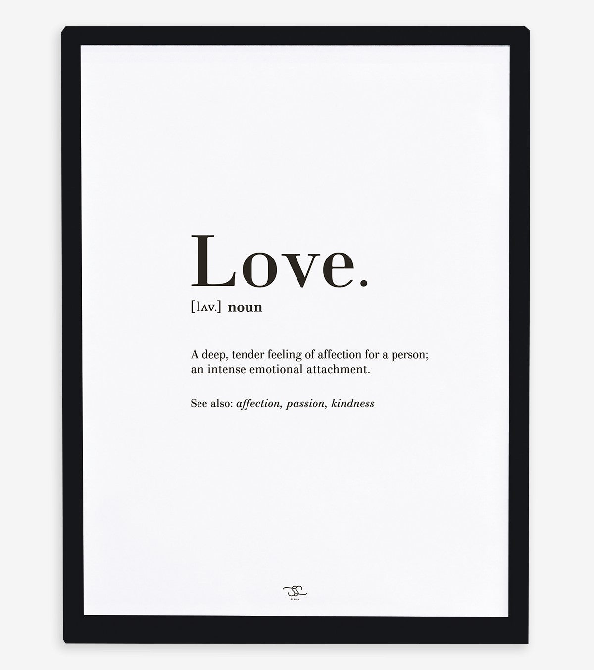 MINIMA - Affiche encadrée enfant - Love, définition (anglais)