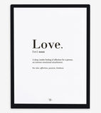 MINIMA - Affiche encadrée enfant - Love, définition (anglais)