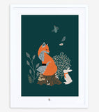 M. FOX - Affiche encadrée enfant - Renard et lapin