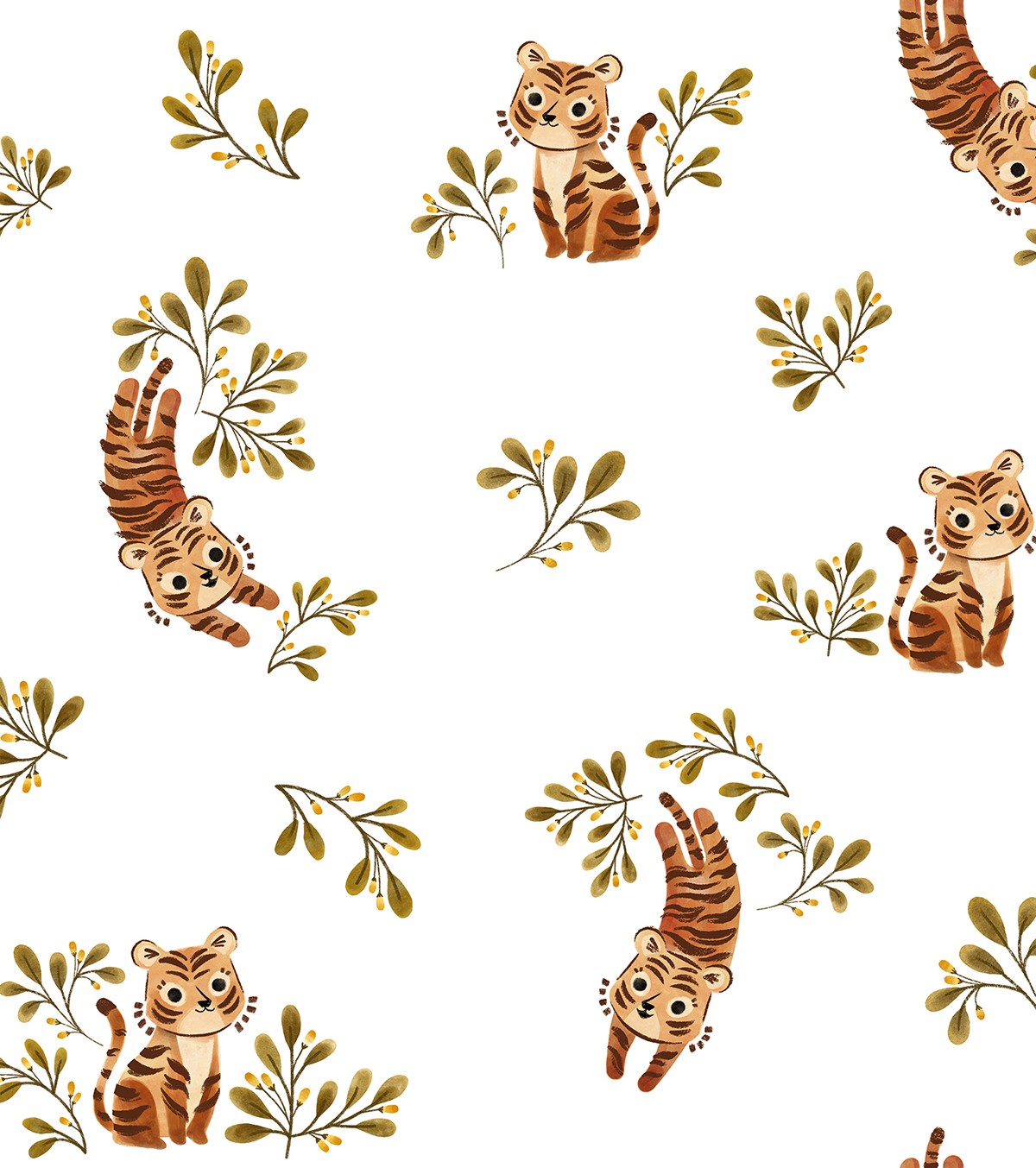 FELIDAE - Papier peint enfant - Motif petit tigre