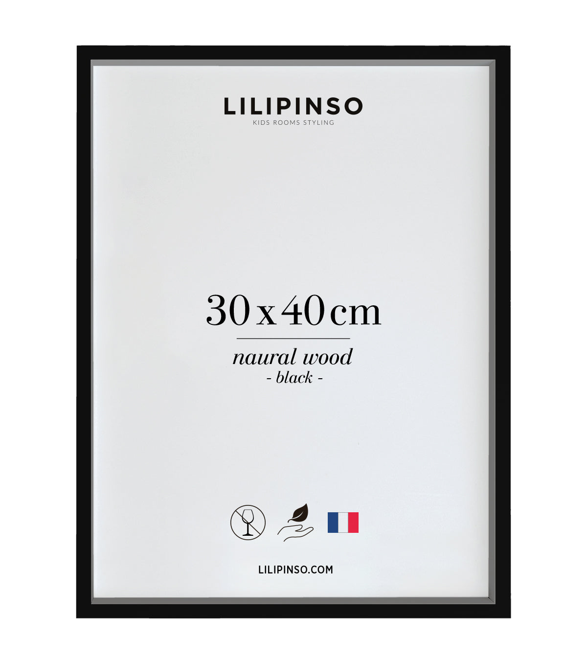 Cadre bois noir - 30 x 40 cm