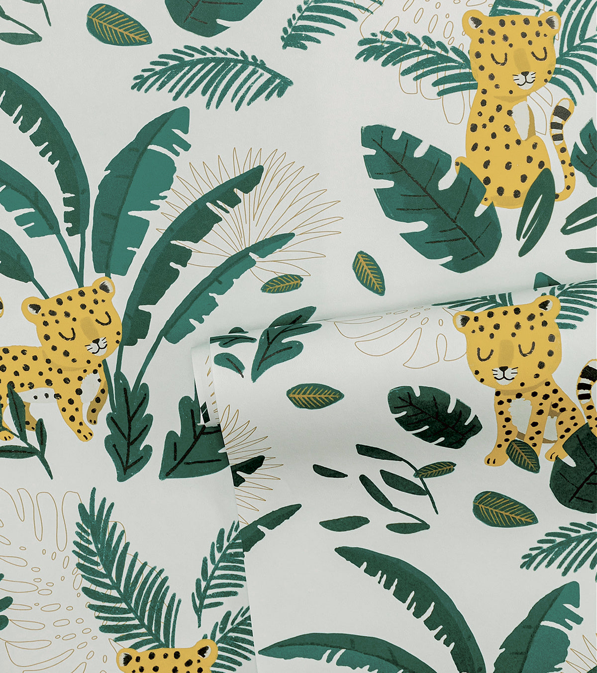 JUNGLE NIGHT - Papier peint enfant - Motif guépards