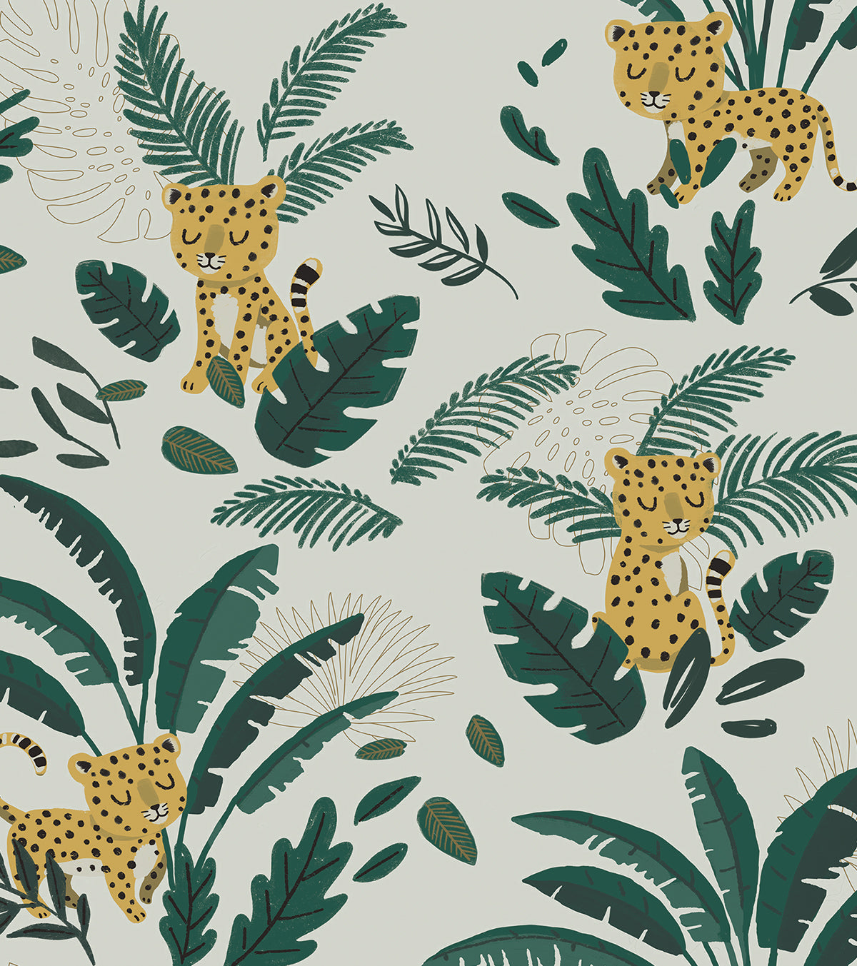 JUNGLE NIGHT - Papier peint enfant - Motif guépards