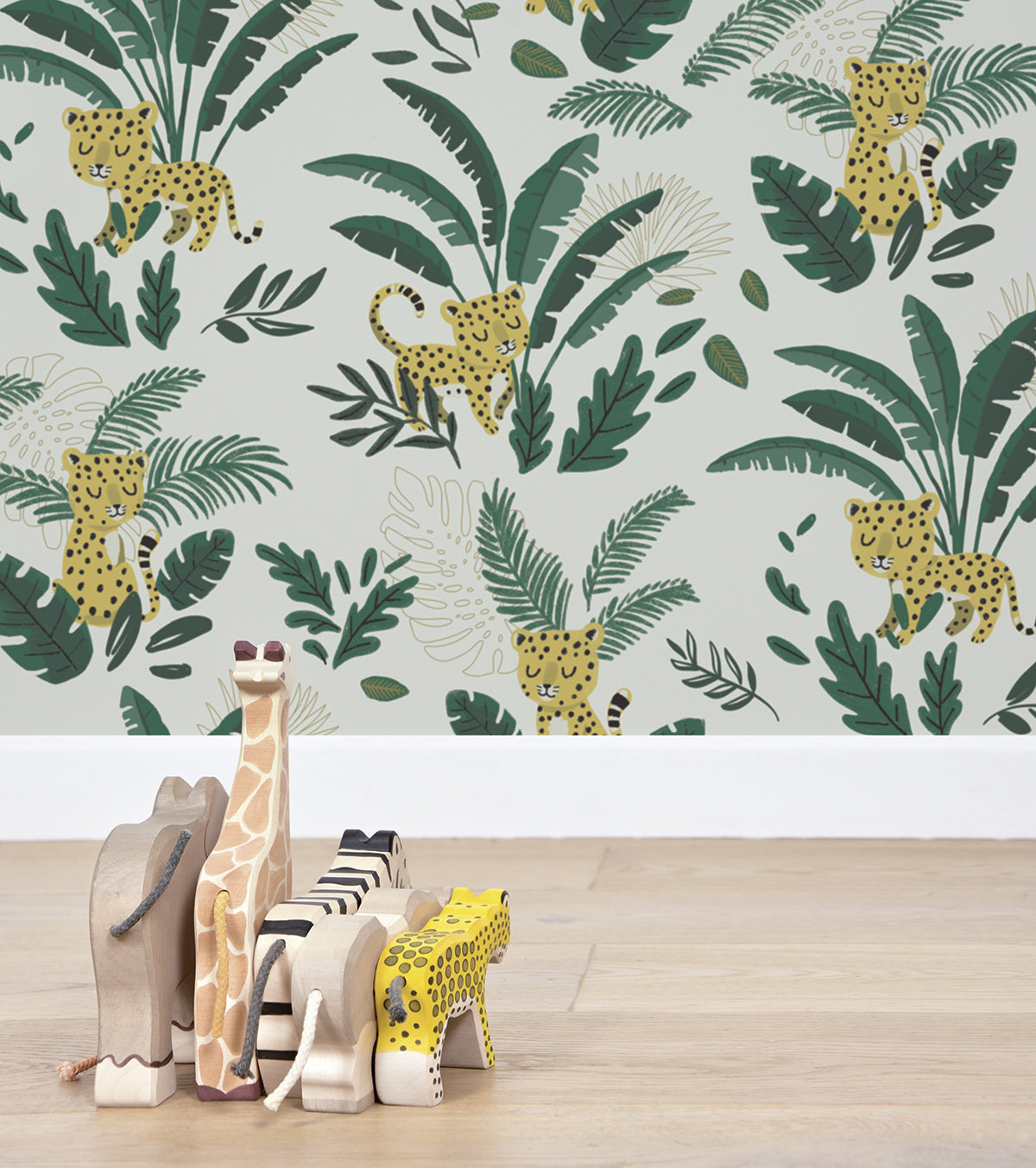 JUNGLE NIGHT - Papier peint enfant - Motif guépards