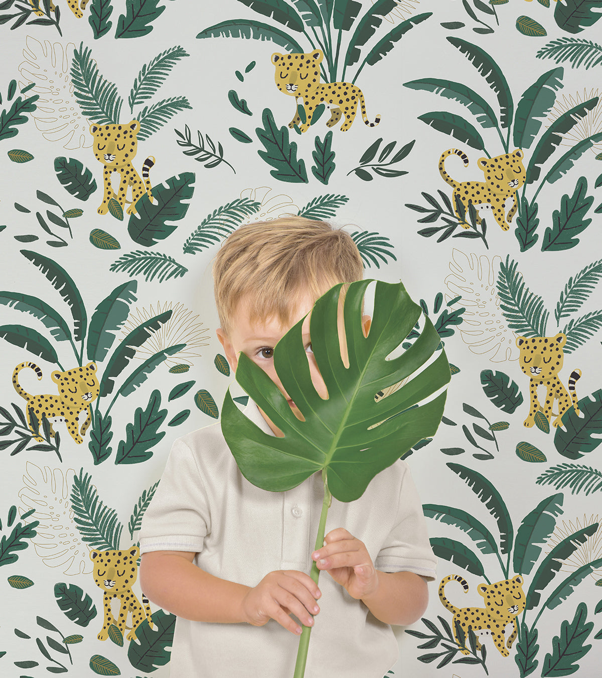 JUNGLE NIGHT - Papier peint enfant - Motif guépards
