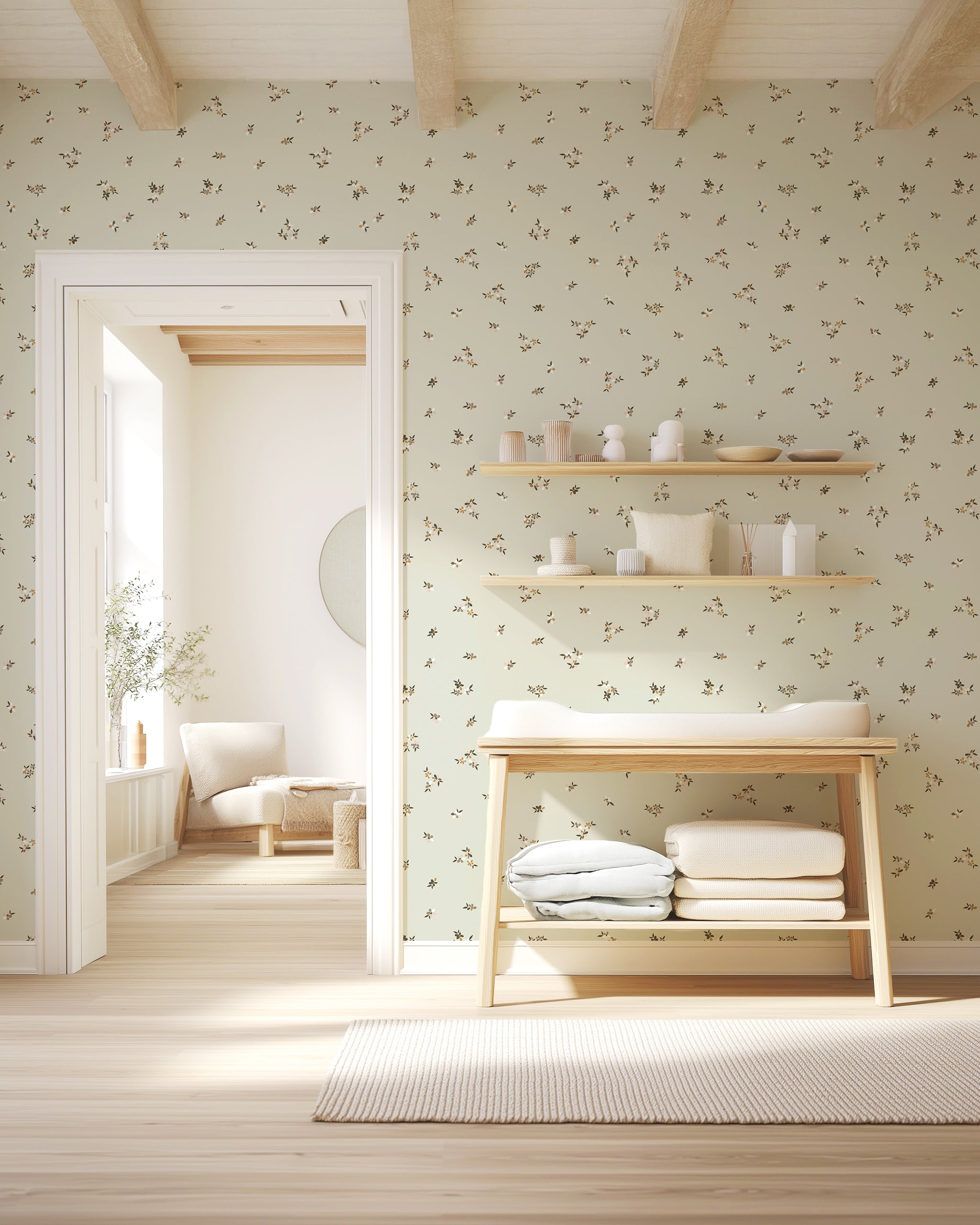 BRAYLYNN - Papier peint enfant - Motif petit fleurs