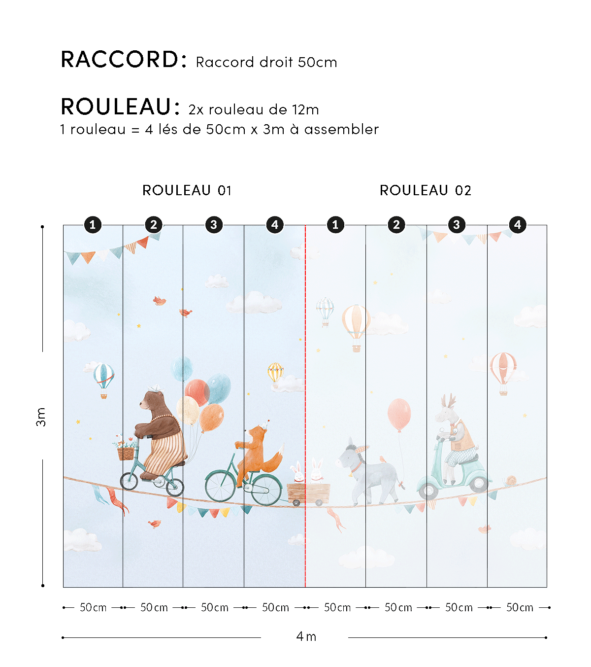 GENTLE FRIENDS - Papier peint panoramique - Animaux et ballons
