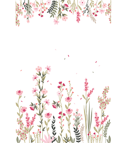 MAGENTA - Papier peint panoramique - Champs de fleurs rose (gauche)