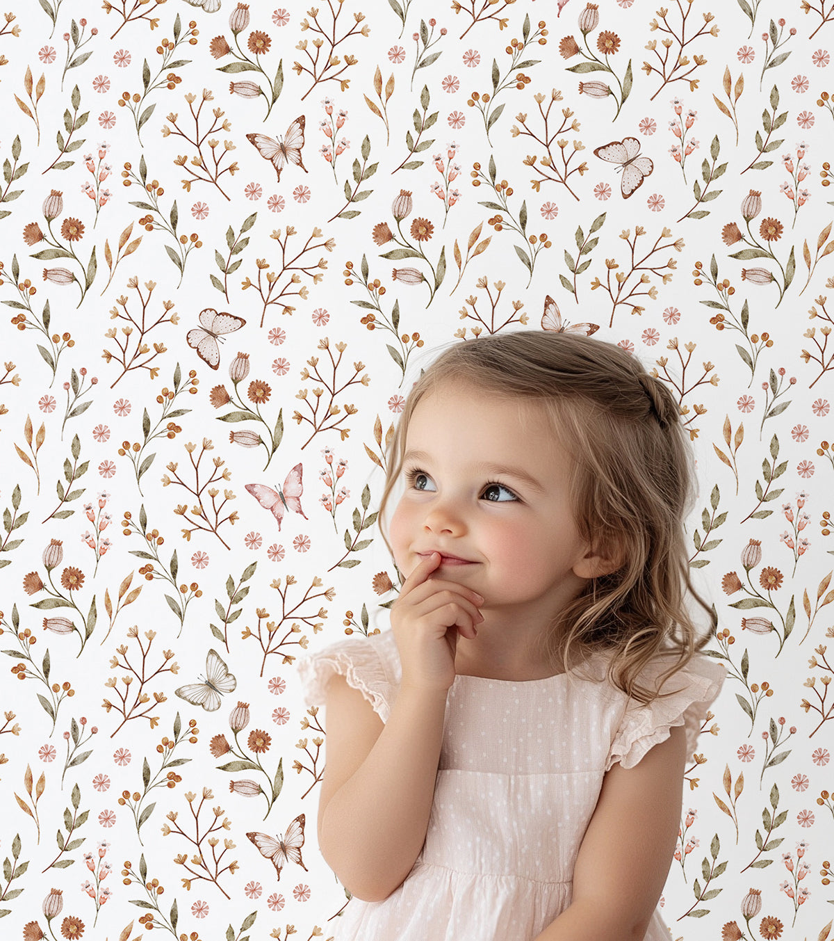 COCCINELLA - Papier peint enfant - Papillons et fleurs