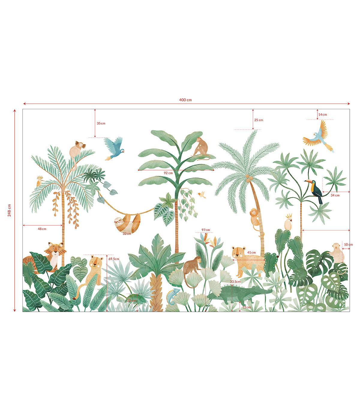 YATSUNI - Papier peint panoramique - Animaux de la jungle