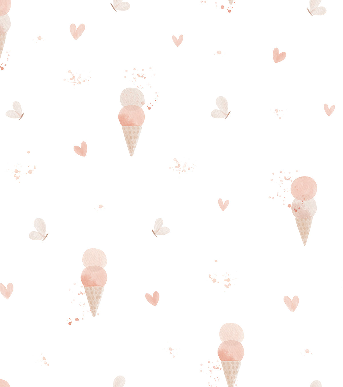 CHERRY CHERIE – Papier peint glaces et papillons, love