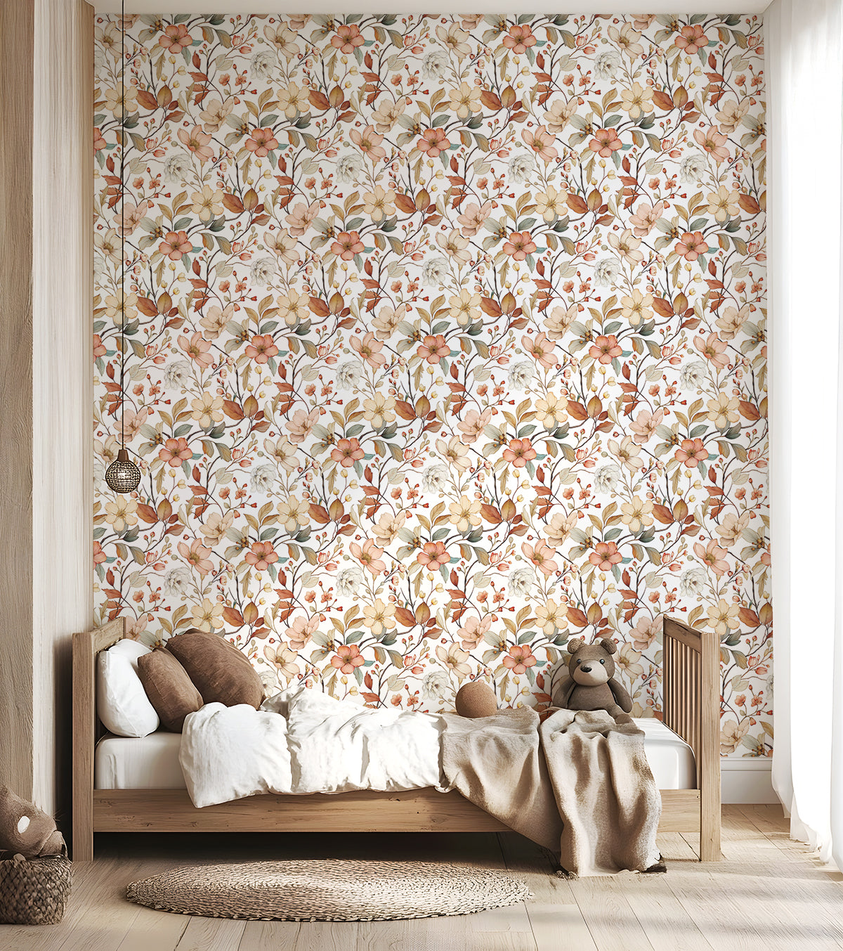 LOUISON - Papier peint fleurs d'automne