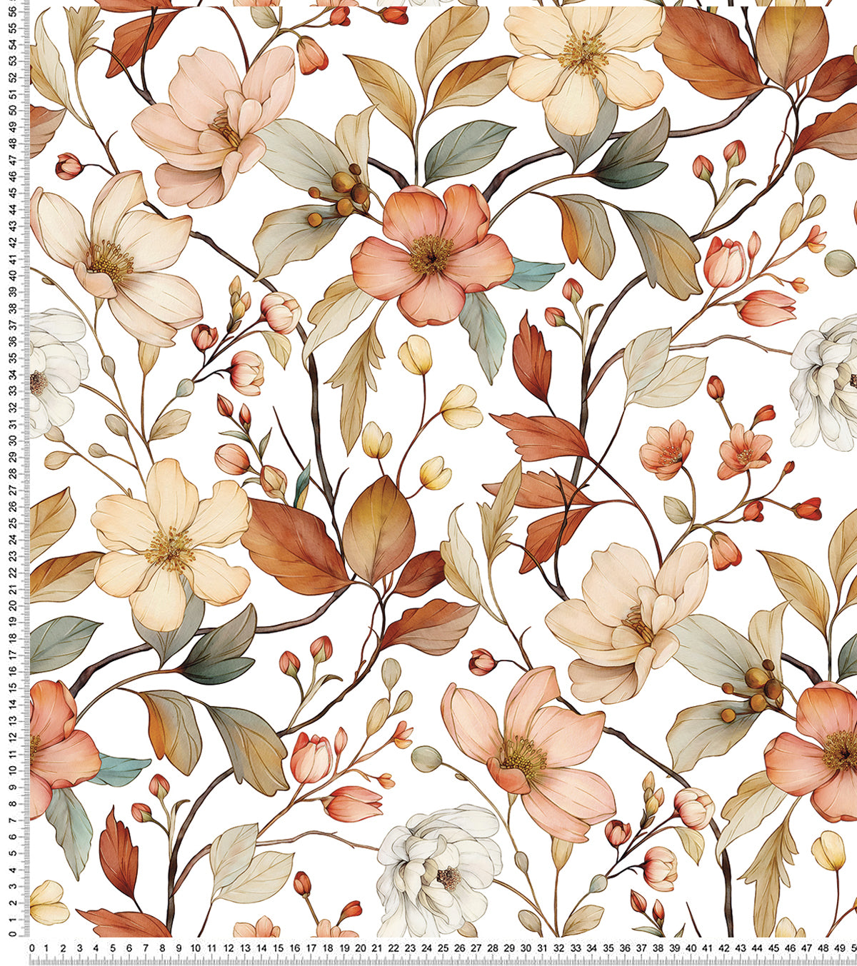LOUISON - Papier peint fleurs d'automne