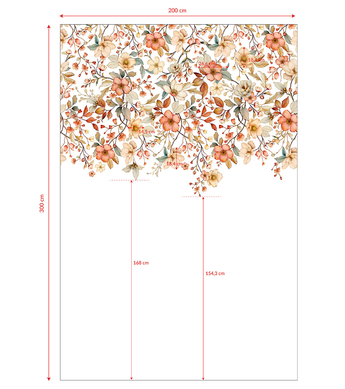 LOUISON : Papier peint panoramique Jardin fleuri