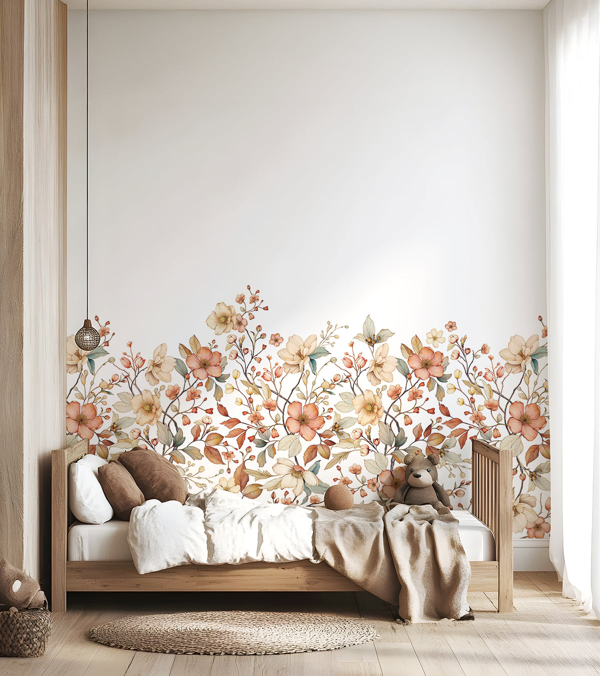 LOUISON : Papier peint panoramique Jardin fleuri
