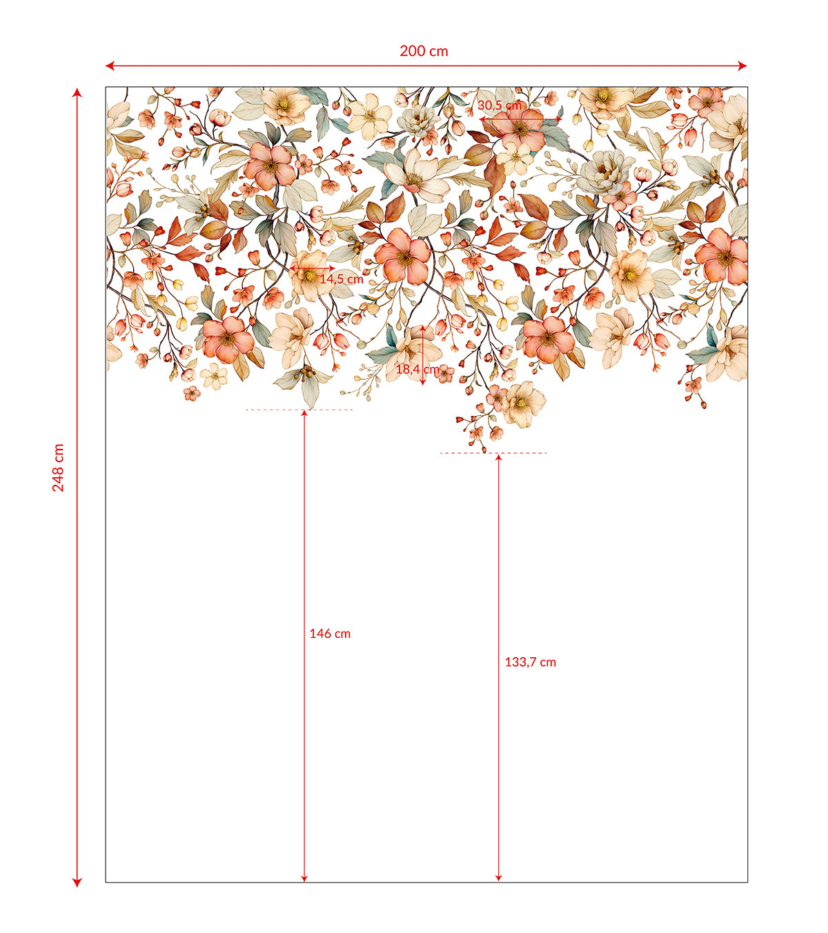 LOUISON : Papier peint panoramique Jardin fleuri